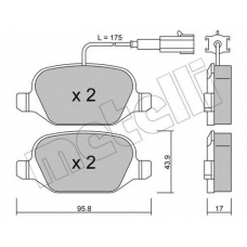 22-0323-2 METELLI Комплект тормозных колодок, дисковый тормоз