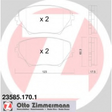 23585.170.1 ZIMMERMANN Комплект тормозных колодок, дисковый тормоз