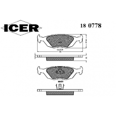 180778 ICER Комплект тормозных колодок, дисковый тормоз