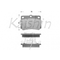 D6086 KAISHIN Комплект тормозных колодок, дисковый тормоз