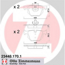 23448.170.1 ZIMMERMANN Комплект тормозных колодок, дисковый тормоз