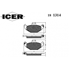 181314 ICER Комплект тормозных колодок, дисковый тормоз