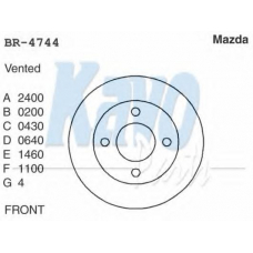 BR-4744 KAVO PARTS Тормозной диск