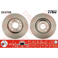 DF4796 TRW Тормозной диск