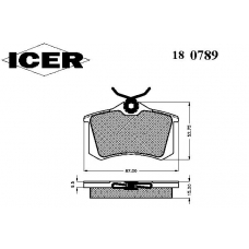 180789 ICER Комплект тормозных колодок, дисковый тормоз