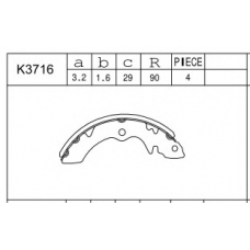 K3716 ASIMCO Комплект тормозных колодок