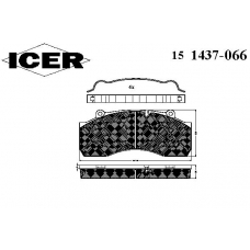 151437-066 ICER Комплект тормозных колодок, дисковый тормоз