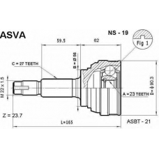 NS-19 ASVA Шарнирный комплект, приводной вал