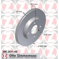 200.2511.00 ZIMMERMANN Тормозной диск