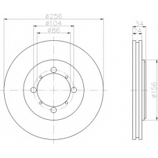 8DD 355 105-121 HELLA Тормозной диск