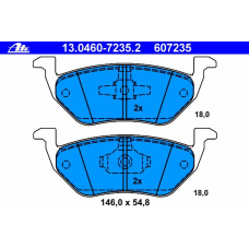 13.0460-7235.2 ATE Комплект тормозных колодок, дисковый тормоз
