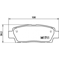 MDB1711 MINTEX Комплект тормозных колодок, дисковый тормоз