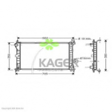 31-0358 KAGER Радиатор, охлаждение двигателя