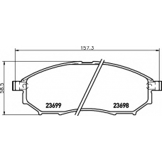 8DB 355 021-101 HELLA Комплект тормозных колодок, дисковый тормоз