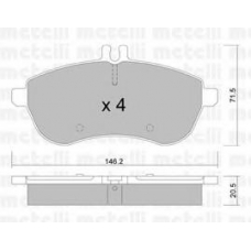 22-0665-0 METELLI Комплект тормозных колодок, дисковый тормоз