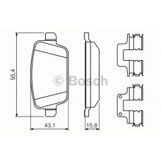 0 986 494 639 BOSCH Комплект тормозных колодок, дисковый тормоз