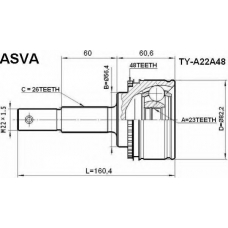 TY-A22A48 ASVA Шарнирный комплект, приводной вал