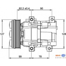 8FK 351 113-431 HELLA Компрессор, кондиционер