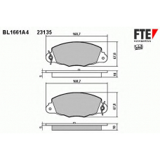 BL1661A4 FTE Комплект тормозных колодок, дисковый тормоз