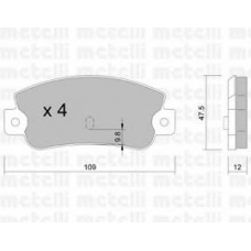 22-0063-0 METELLI Комплект тормозных колодок, дисковый тормоз