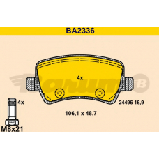 BA2336 BARUM Комплект тормозных колодок, дисковый тормоз