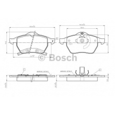 0 986 TB2 215 BOSCH Комплект тормозных колодок, дисковый тормоз