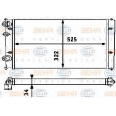 8MK 376 713-754 HELLA Радиатор, охлаждение двигателя