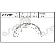 K1701 ASIMCO Комплект тормозных колодок