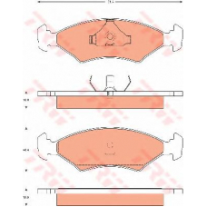 GDB7543 TRW Комплект тормозных колодок, дисковый тормоз