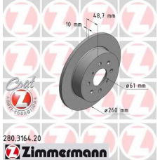 280.3164.20 ZIMMERMANN Тормозной диск