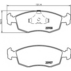 8DB 355 007-331 HELLA Комплект тормозных колодок, дисковый тормоз