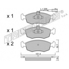 283.0 TRUSTING Комплект тормозных колодок, дисковый тормоз