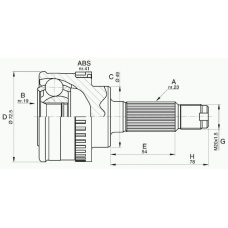 CVJ5570.10 OPEN PARTS Шарнирный комплект, приводной вал