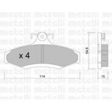 22-0369-0 METELLI Комплект тормозных колодок, дисковый тормоз