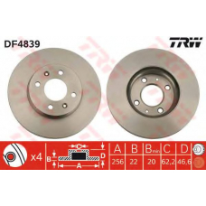 DF4839 TRW Тормозной диск