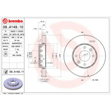 09.A149.11 BREMBO Тормозной диск