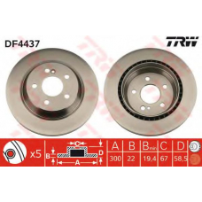 DF4437 TRW Тормозной диск
