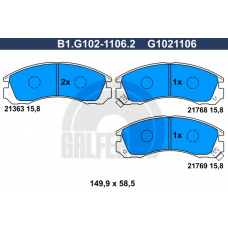 B1.G102-1106.2 GALFER Комплект тормозных колодок, дисковый тормоз