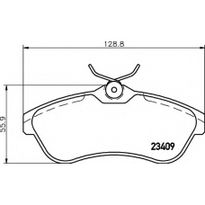 8DB 355 009-321 HELLA Комплект тормозных колодок, дисковый тормоз