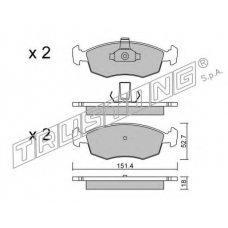 283.3 TRUSTING Комплект тормозных колодок, дисковый тормоз