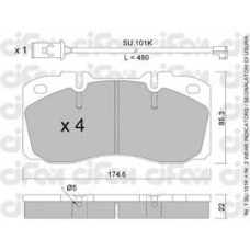 822-268-2K CIFAM Комплект тормозных колодок, дисковый тормоз