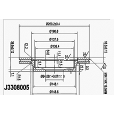 J3308005 NIPPARTS Тормозной диск