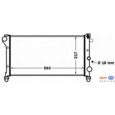 8MK 376 767-751 HELLA Радиатор, охлаждение двигателя