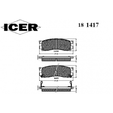 181417 ICER Комплект тормозных колодок, дисковый тормоз