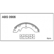 ABS0906 Allied Nippon Колодки барабанные