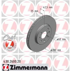 430.2600.20 ZIMMERMANN Тормозной диск