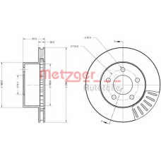 6110653 METZGER Тормозной диск