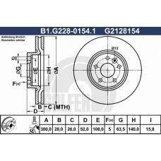 B1.G228-0154.1 GALFER Тормозной диск