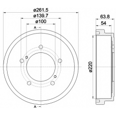 8DT 355 302-471 HELLA PAGID Тормозной барабан