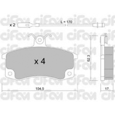 822-062-1 CIFAM Комплект тормозных колодок, дисковый тормоз